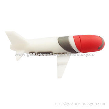 Customized Airplane-shaped USB Drive, Made of Soft PVC Material, OEM Orders are Welcome
